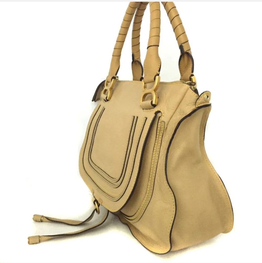 Chloe Marcie Brown Leather Hand Bag w/Shoulder Strap - Picture 3 of 11